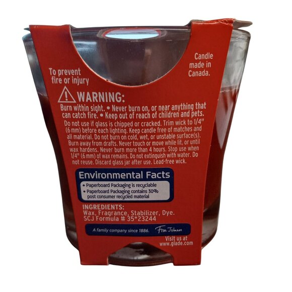 Glade Apple Cinnamon Cheer Scented 2 Candles 3.8 Oz Glass Votive Jar Holiday NEW - Picture 5 of 7